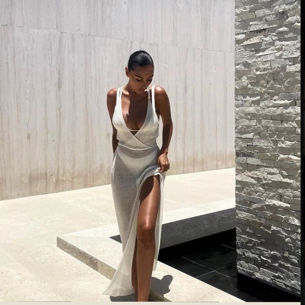 White swim coverup